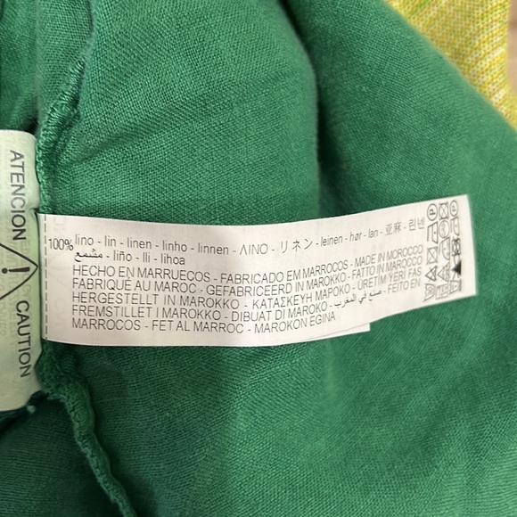 Zara Kelly Green Linen Pocket Cropped Blouse - M - Picture 13 of 14
